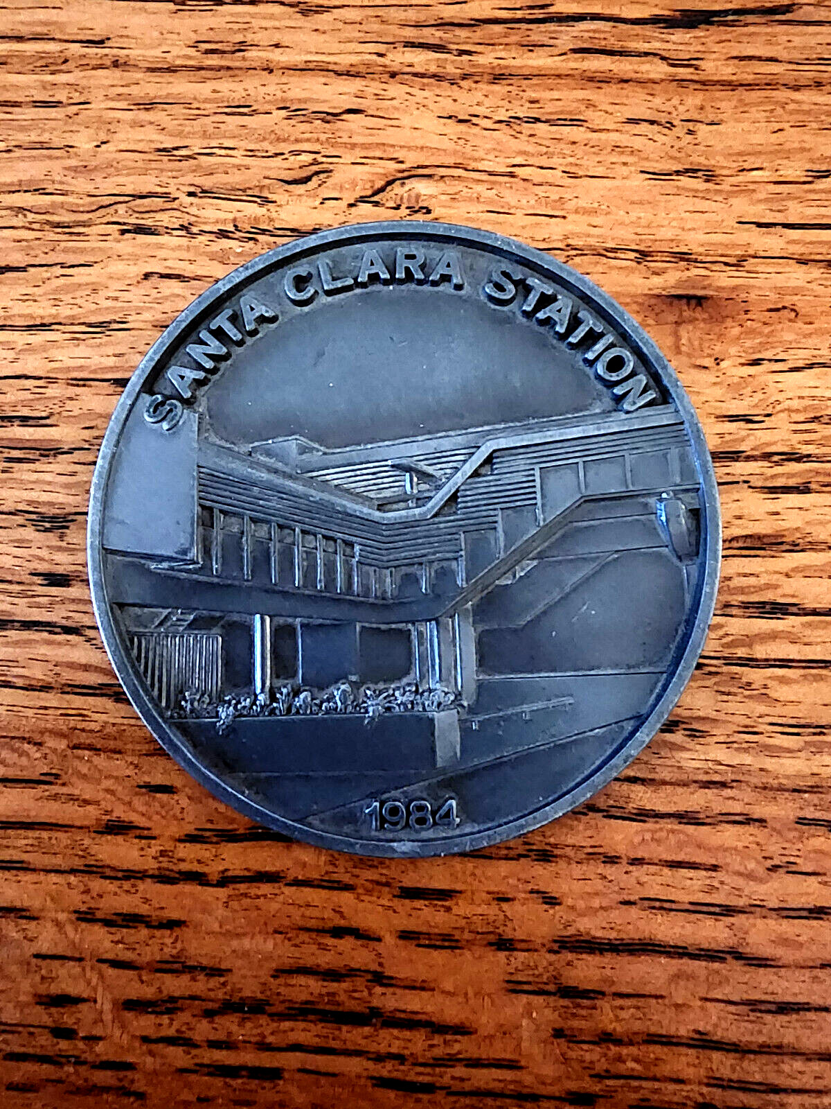 Vintage 1984 Moving People Commemorative Medallion Santa Clara Station