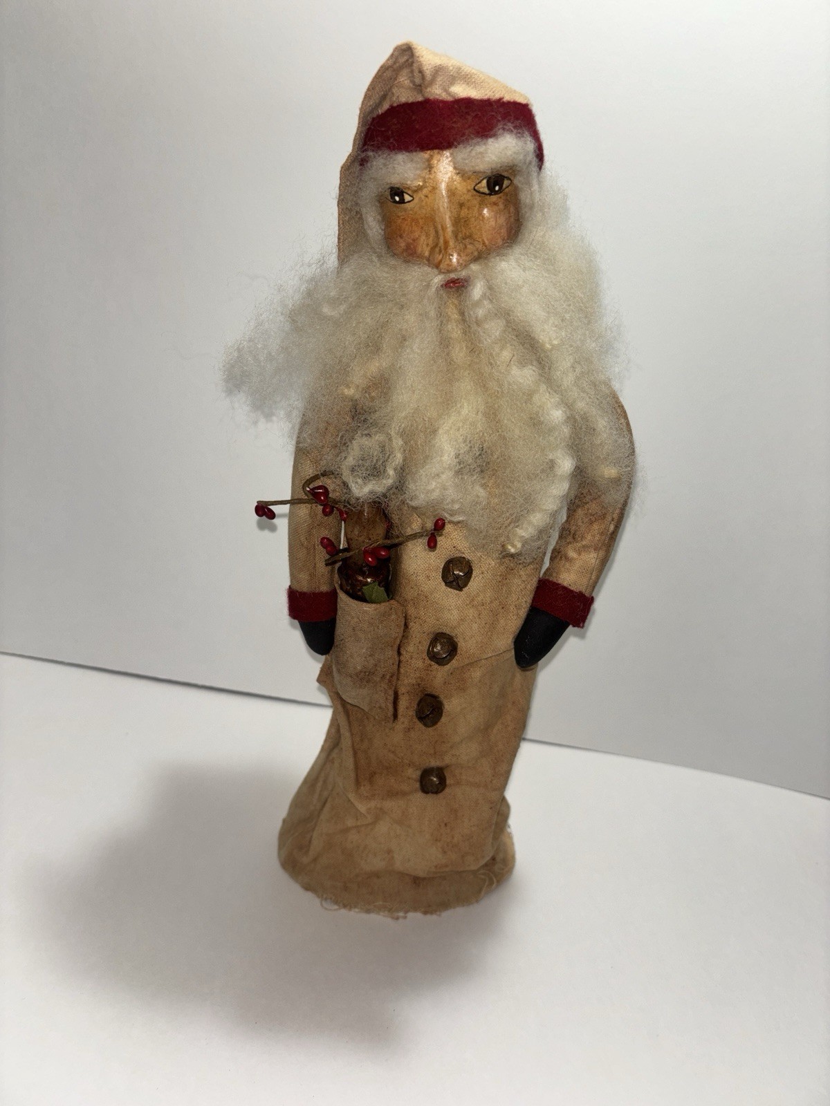 Old World Santa Primitive Folk Art 15”H Burlap Christmas Old World Santa Primitive Folk Art 15”H Burlap Christmas