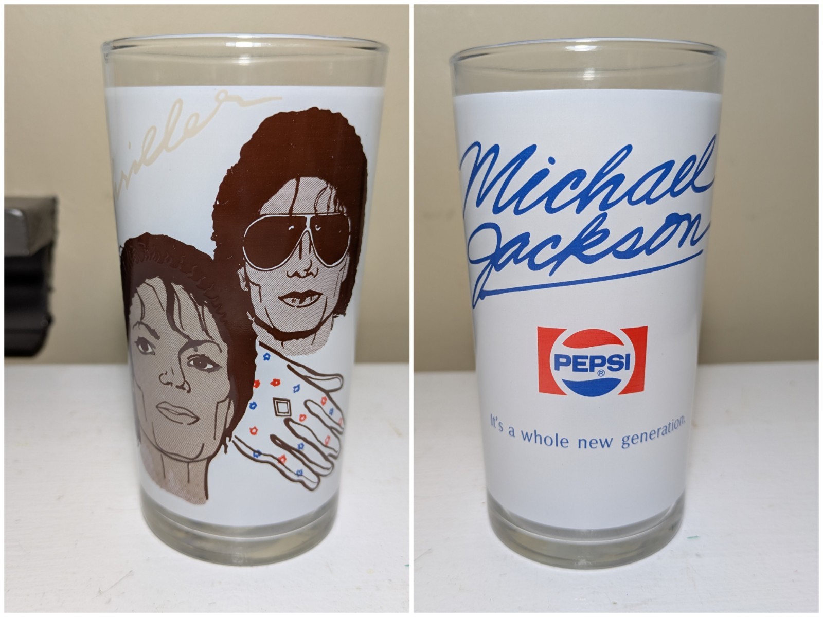 RARE Pepsi Michael Jackson 1984 Houze Production Sample Glass Thriller OOAK 1/1