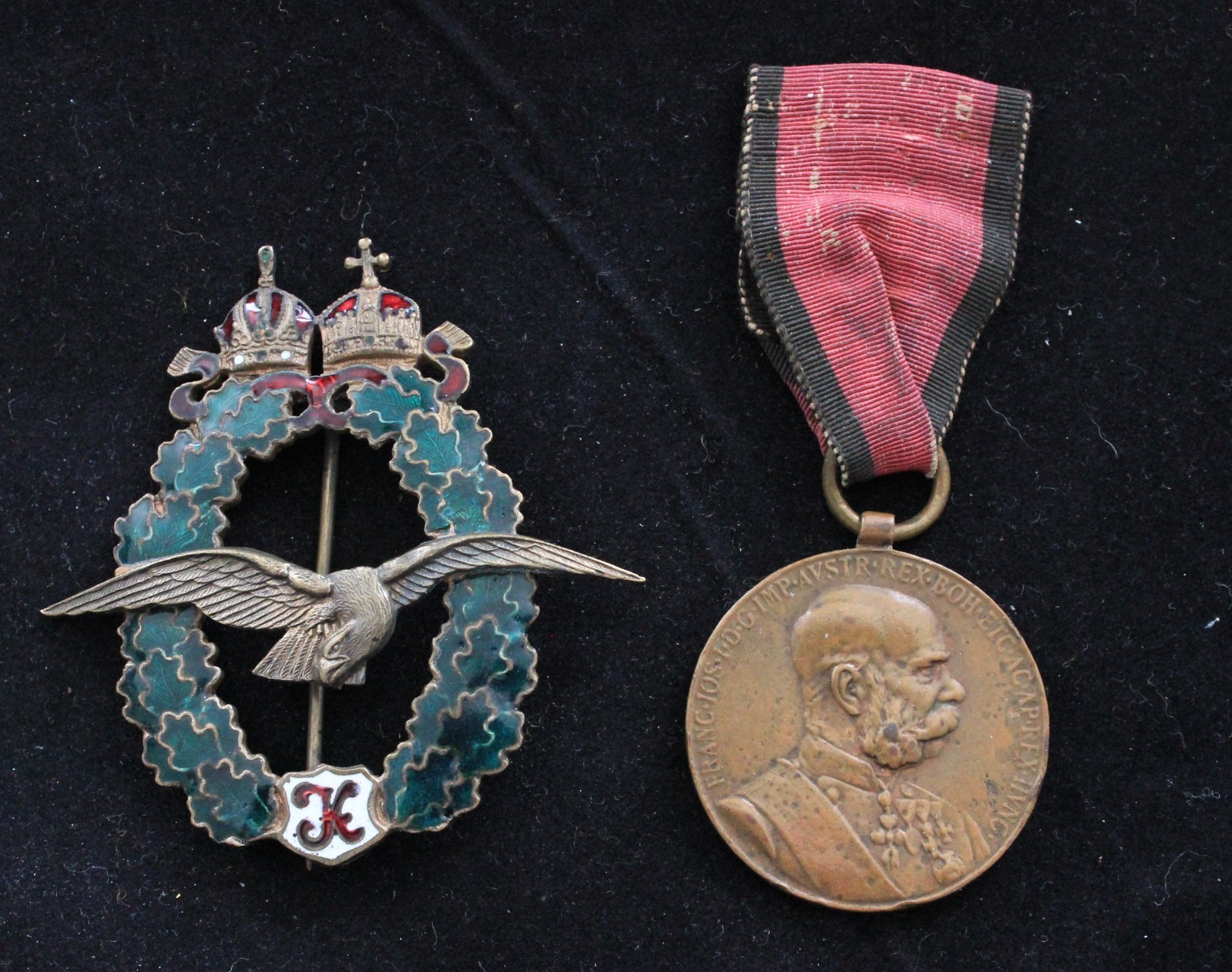 Imperial Austrian 1917 WWI Aero Aviator Pilot Badge + 1848–1898