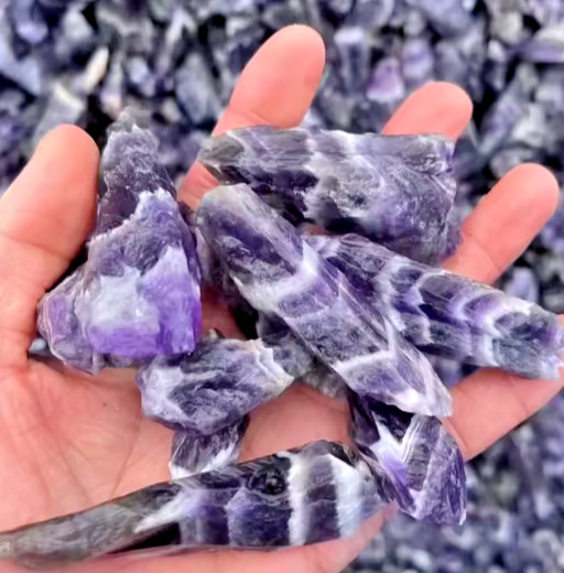 Chevron Amethyst Raw Crystal Rough Mineral Stone Energy Stone Home Decor Gifts