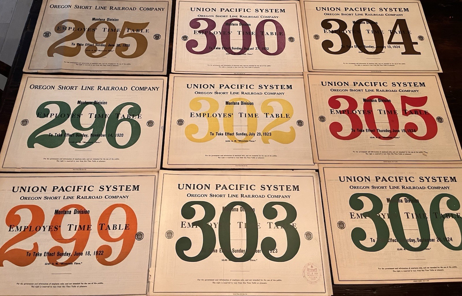 Union Pacific Employee Timetables –Montana Division Lot of 23 *MINT*