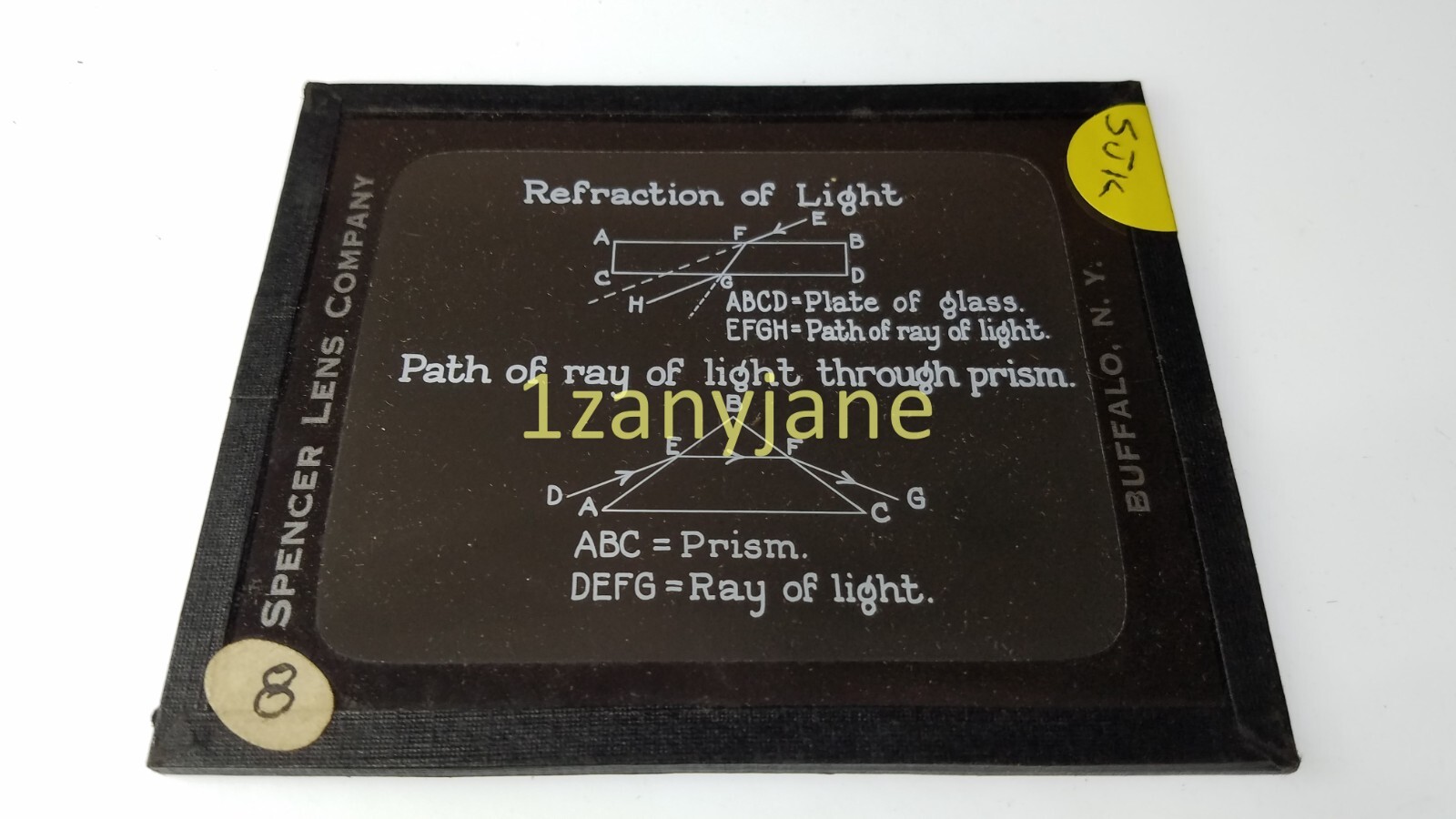 SJK Glass Magic Lantern Slide Photo REFRACTION OF LIGHT