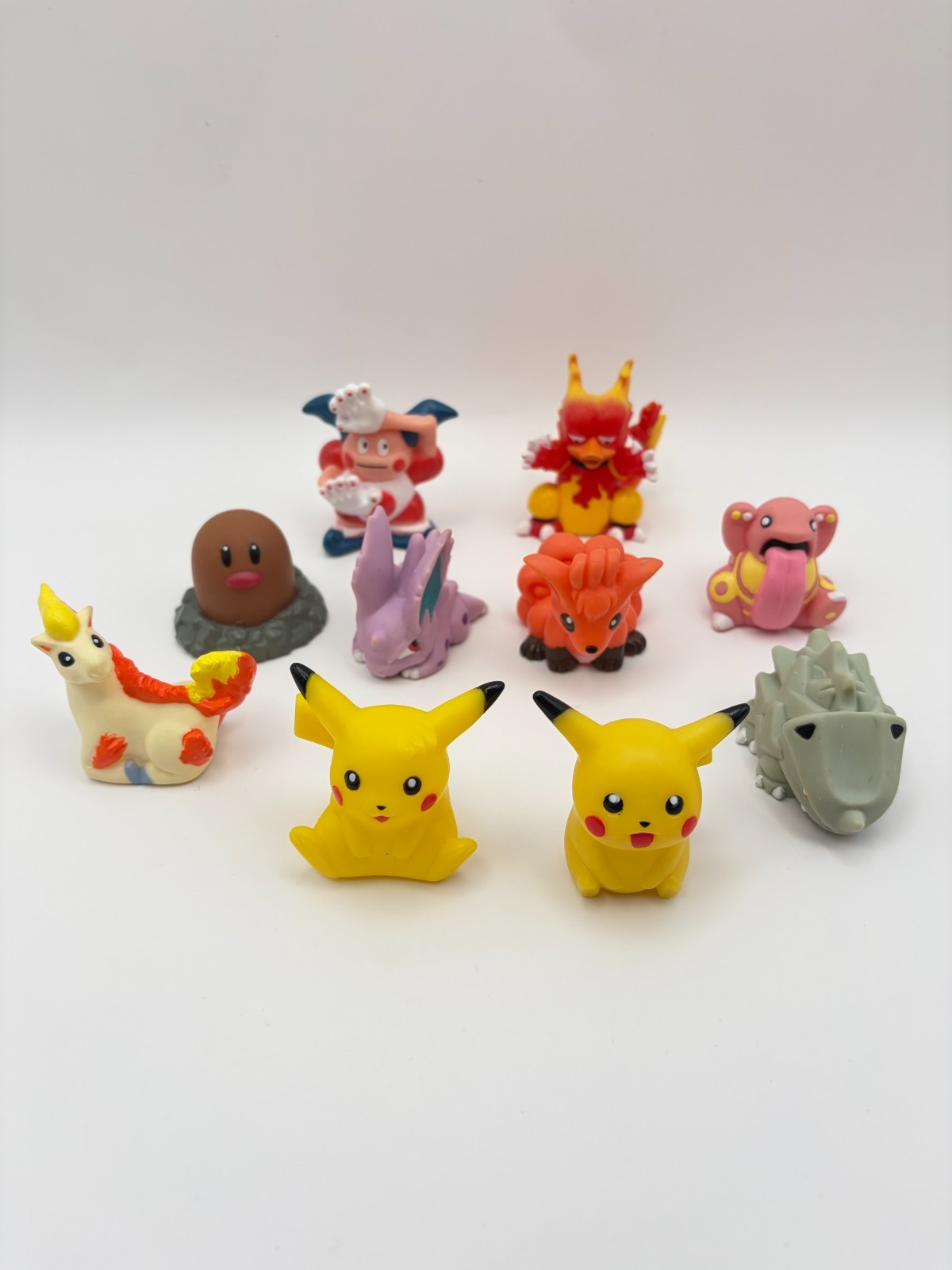 Vintage 1996–99 Pokémon Bandai Vinyl Finger Puppet Figures – Pikachu, Vulpix etc