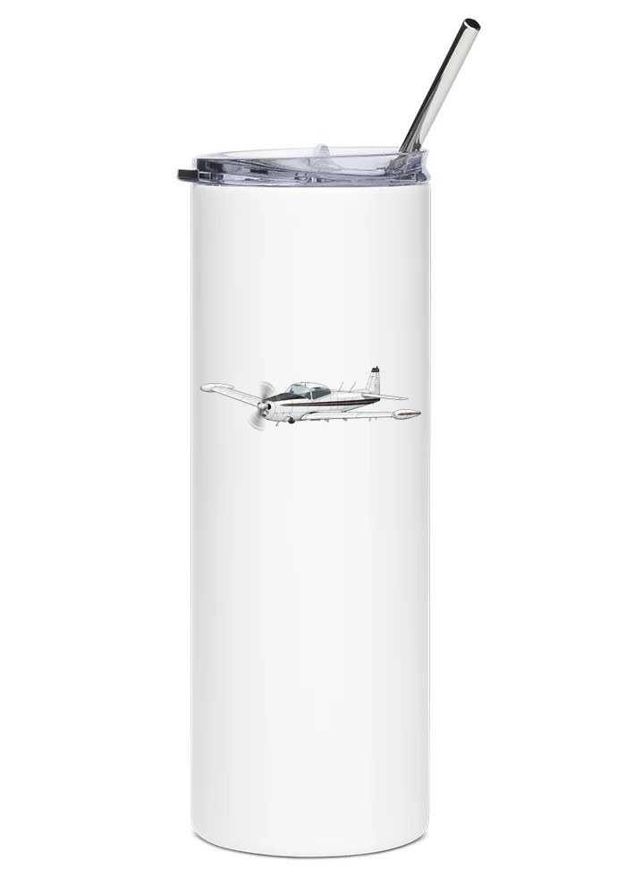 Ryan Navion Stainless Steel Water Tumbler with straw - 20oz.
