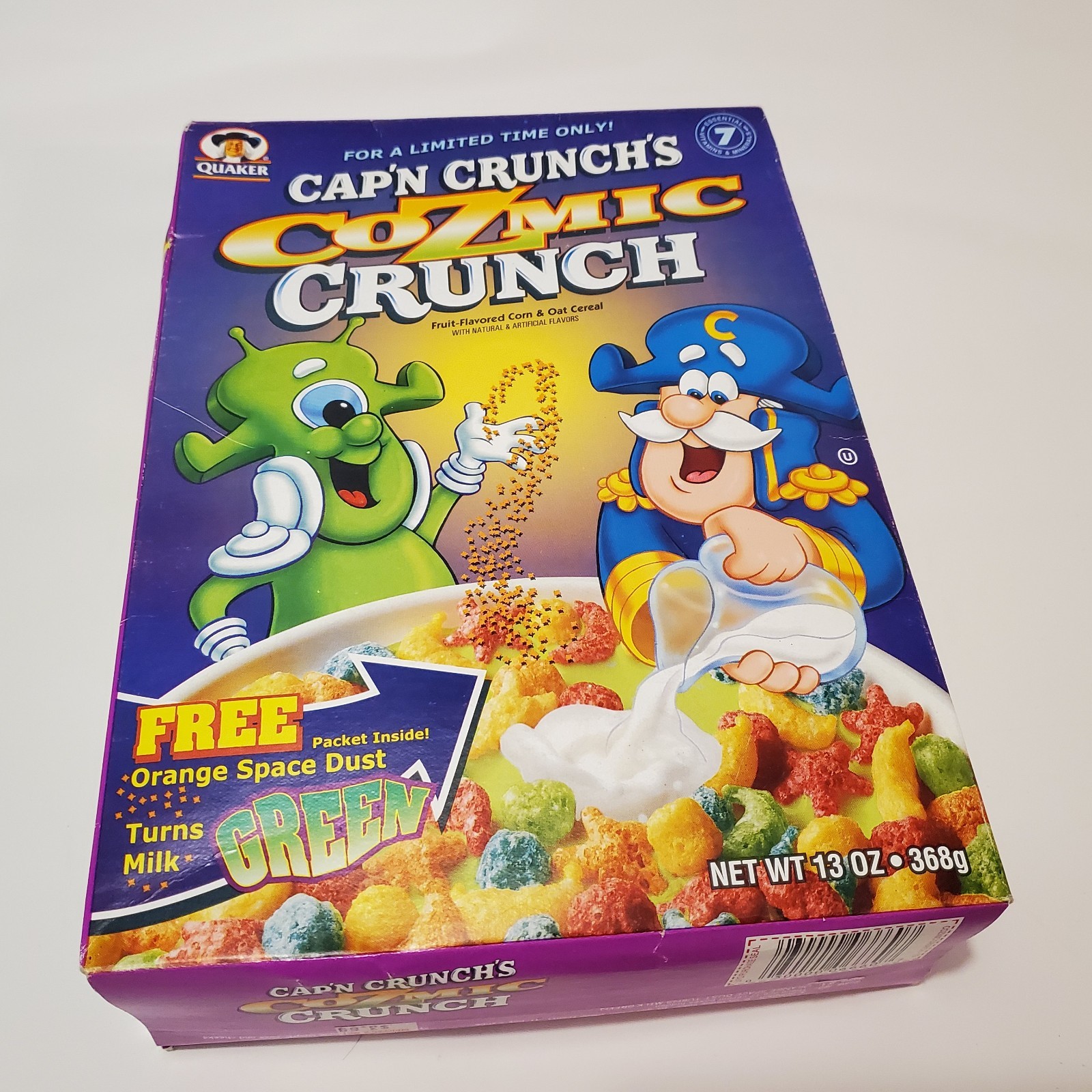 NEW 1999 Cap’n Crunch Cozmic Cereal Cosmic Alien Quaker Vintage USA Captain 01