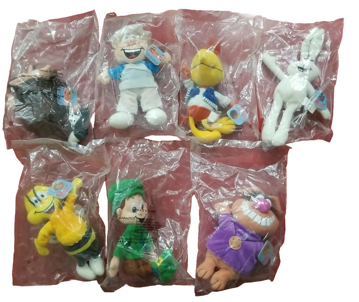 General Mills 1998 Breakfast Pals Plush Dolls - Complete Set of 7