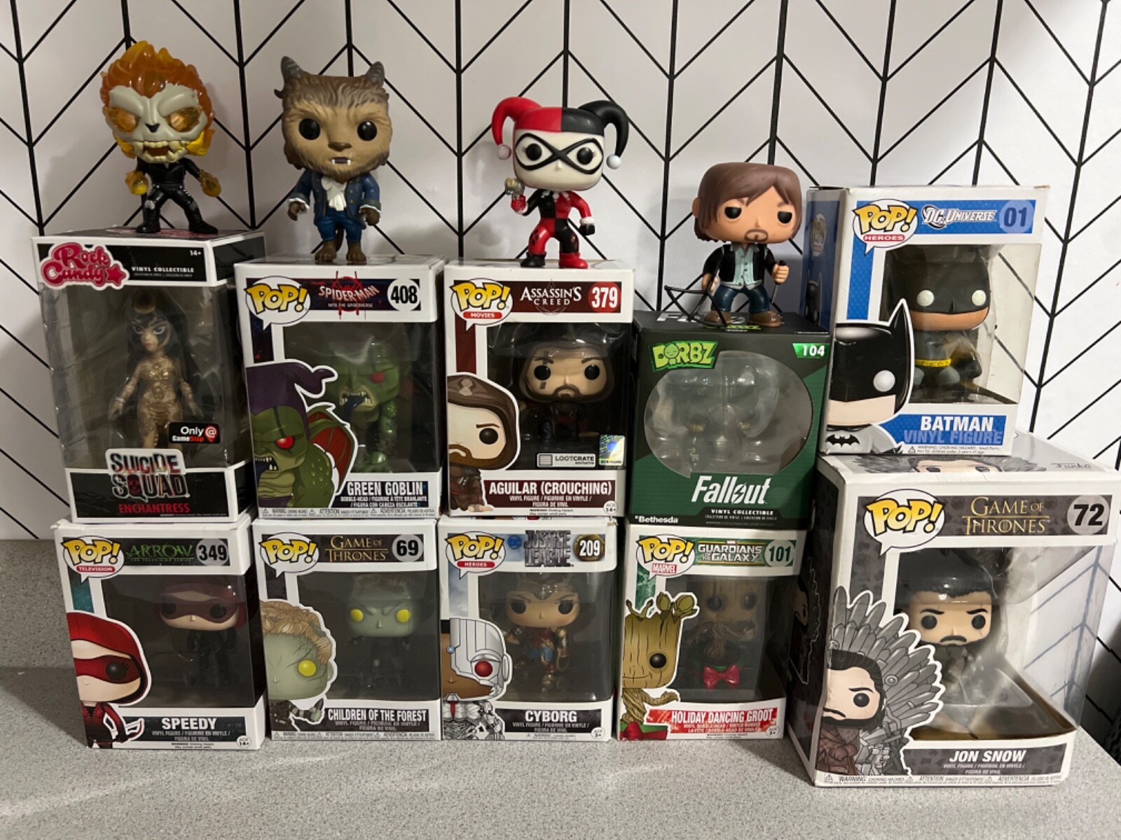 14- Pc Lot POP Figure Collection Batman Game of Throwns Rare Ghosg Rider Bobble