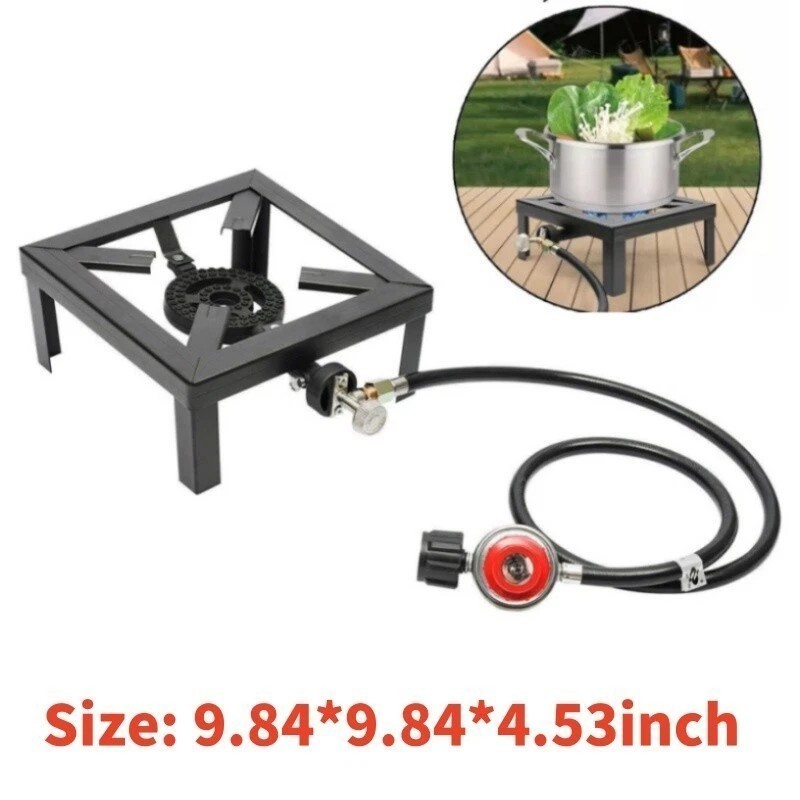 Propane Cooker Burner Stove Gas Outdoor Cooking Camping Stand BBQ Grill & Hose