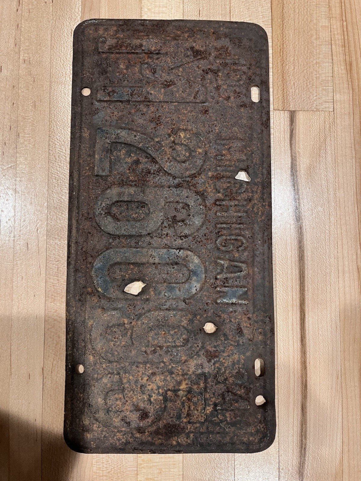 1934 License Plate Bullet Holes Bonnie And Clyde Era