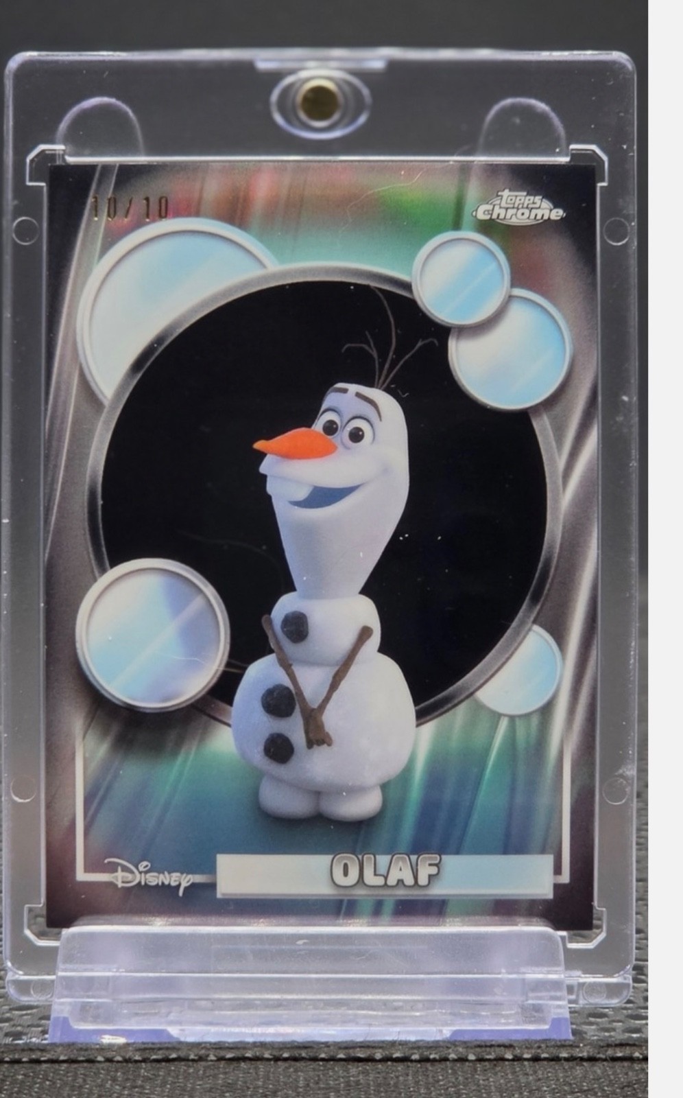 2026 Topps Chrome Disney Olaf /10 BLACK Refractor #/10 BOOKEND 10/10 Frozen SSP