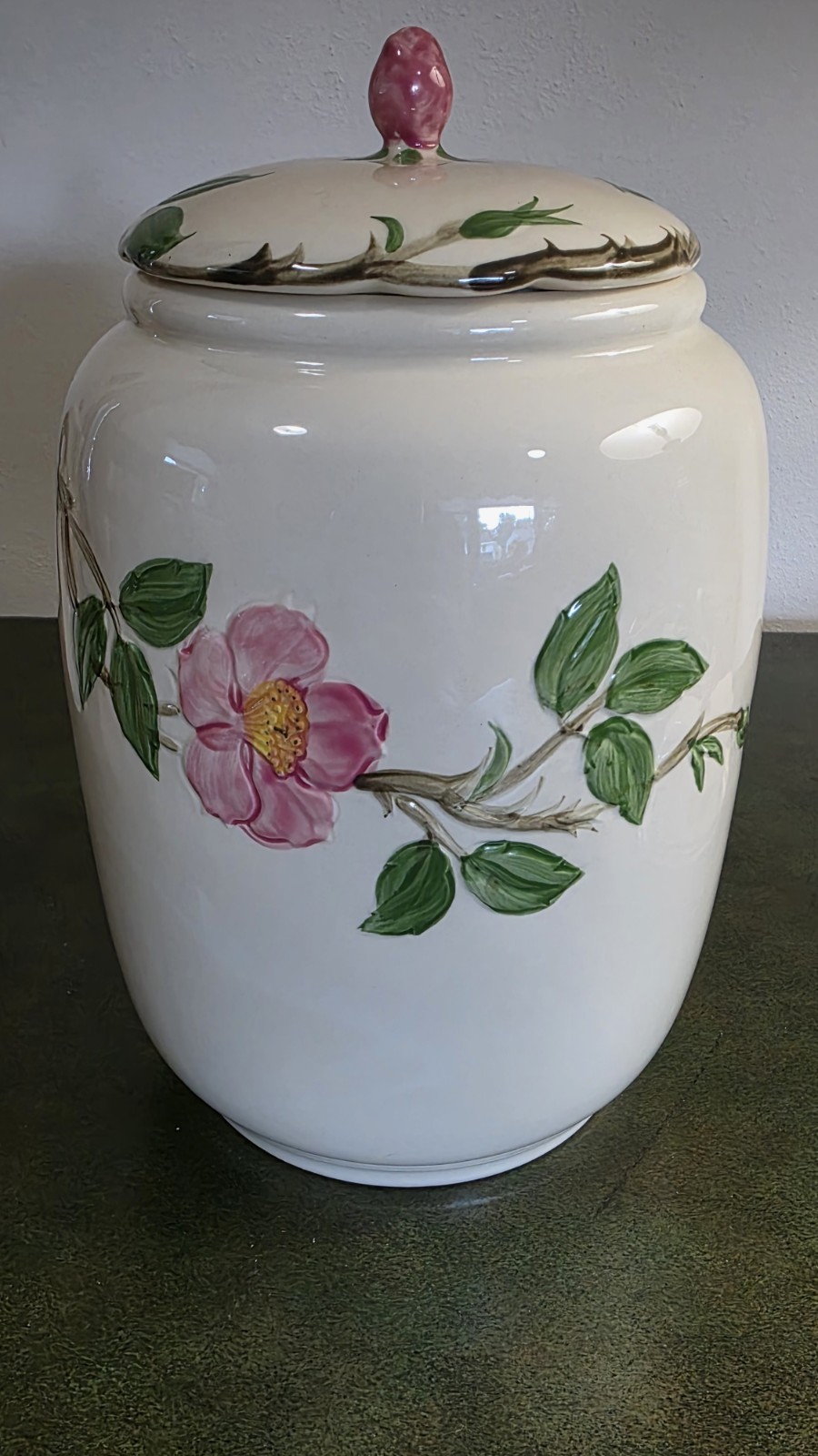 1966 Franciscan Desert Rose Cookie Jar 11\ 1966 Franciscan Desert Rose Cookie Jar 11\