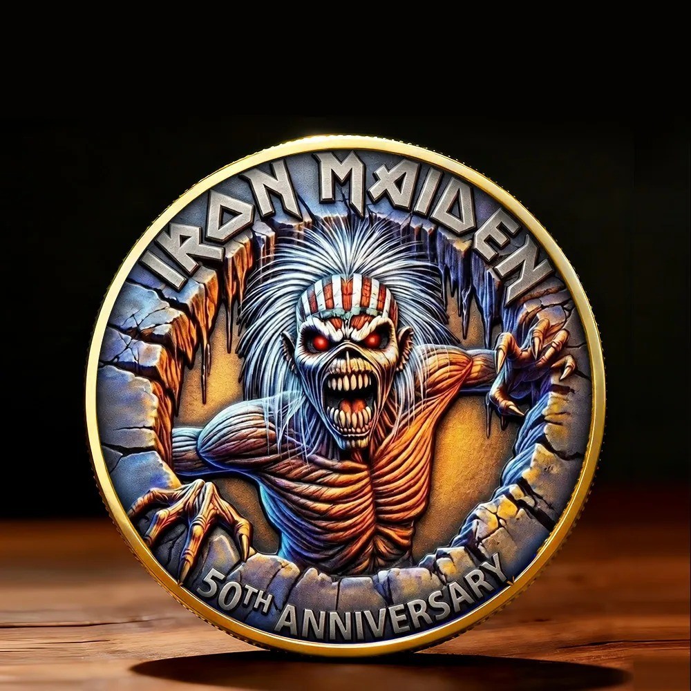 IRON MAIDEN 50th Anniversary Commemorative Coin Eddie the Head Heavy Metal Gift