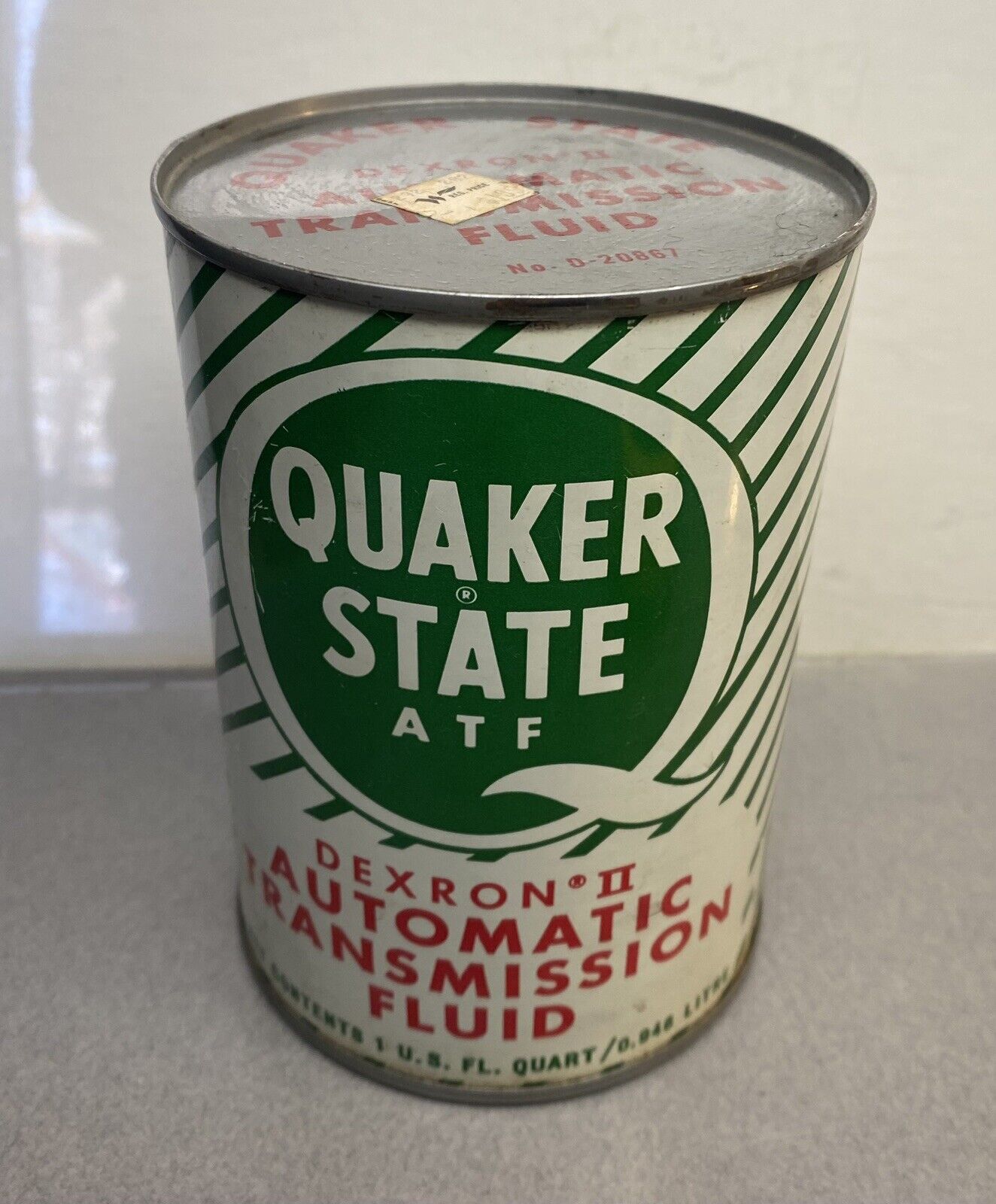Vintage Quaker State Automatic Transmission Fluid Metal Can Dexron 2
