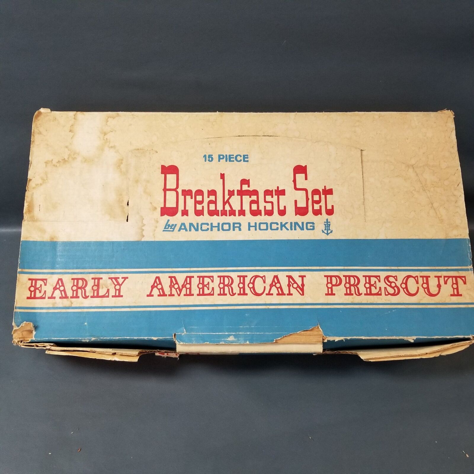 Vintage Anchor Hocking 15 Pc early American Prescut Breakfast Set