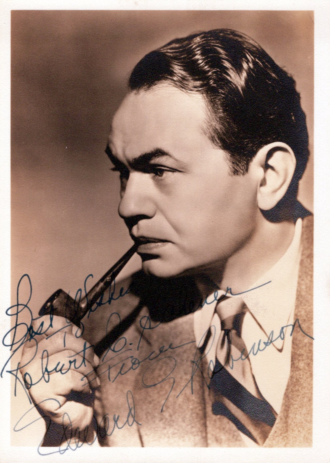 HOLLYWOOD Edward G Robinson Signed & Inscribed B/W PORTRAIT 1930s ORIG Photo 429