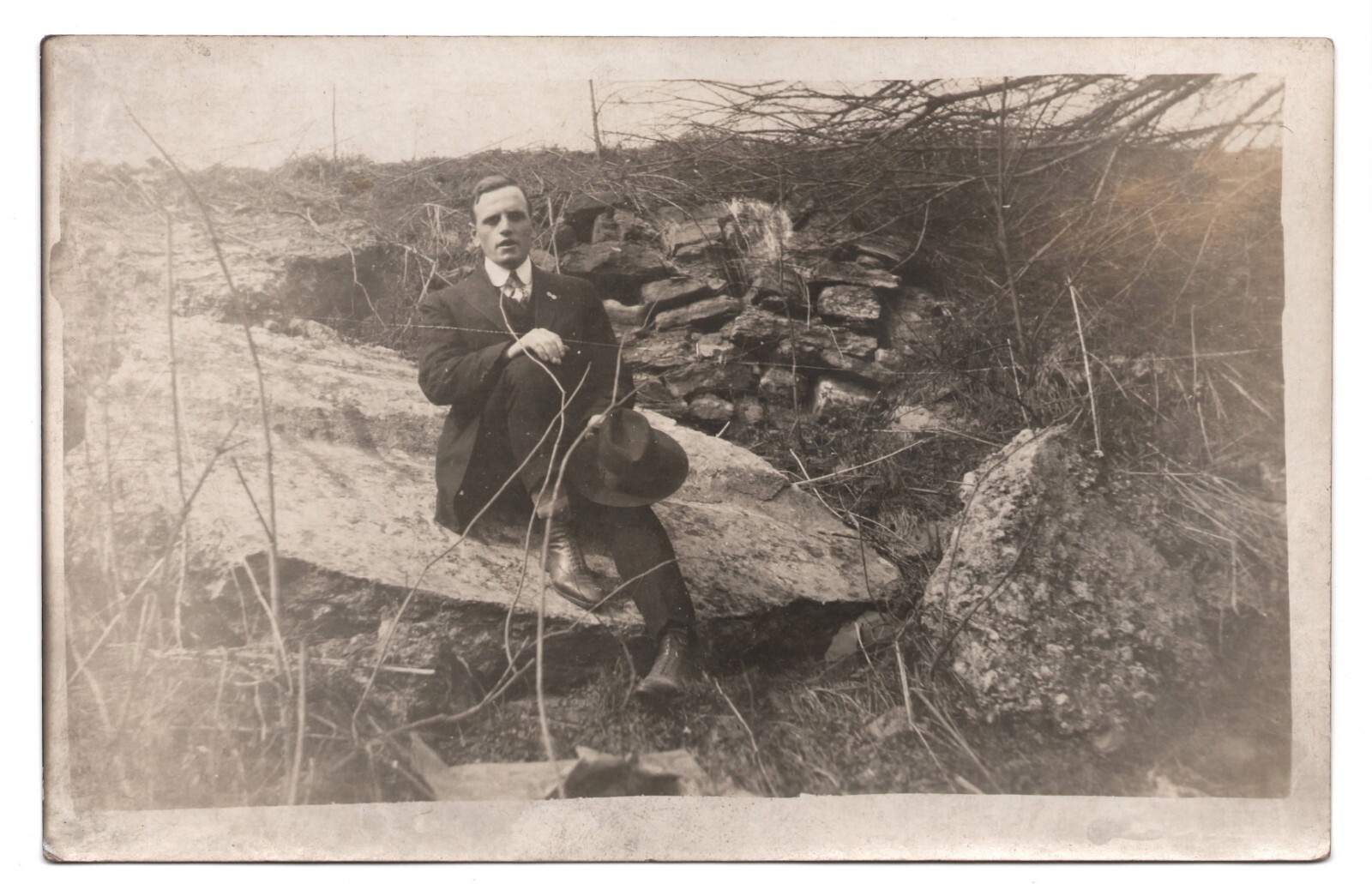 1910s Rock Gentleman Outside RPPC Real Photo Postcard Zanesville OH CYKO VTG 1910s Rock Gentleman Outside RPPC Real Photo Postcard Zanesville OH CYKO VTG