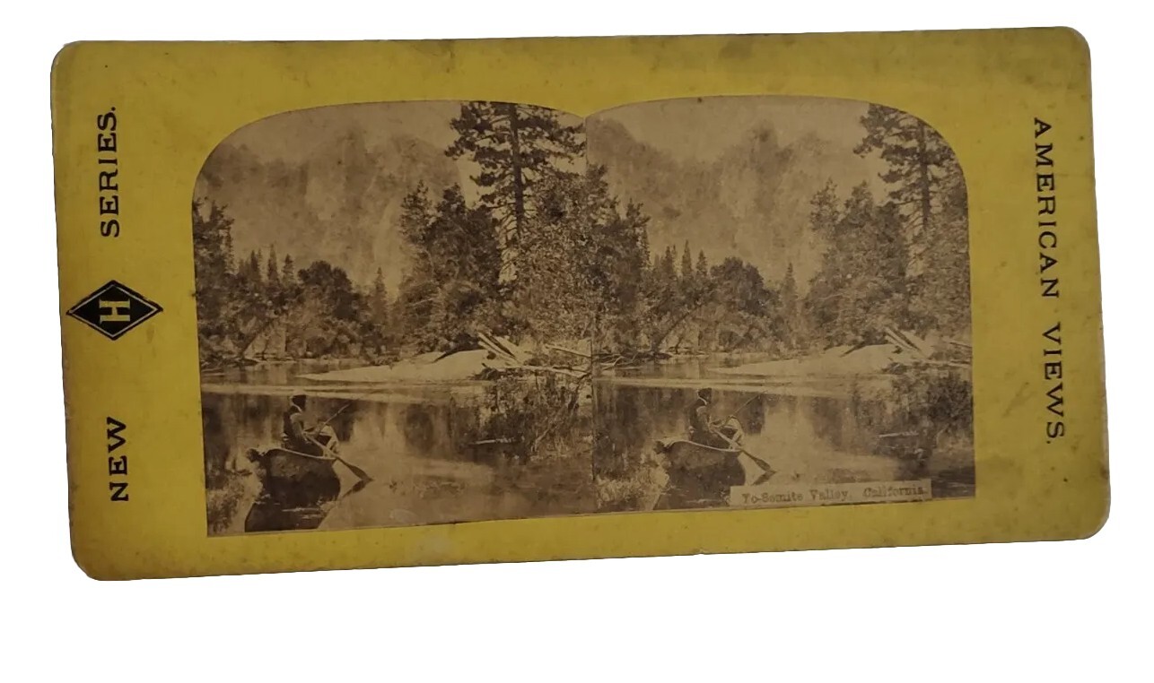Yosemite Valley Mirror Lake Stereoview circa1870 California National Park Photo 