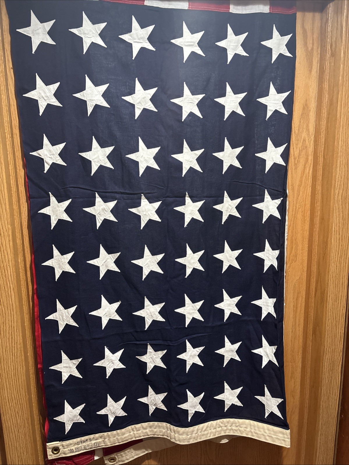 Vintage Valley Forge 48 Star American Flag WWII Era 5 x 9 Cotton USA Sewn