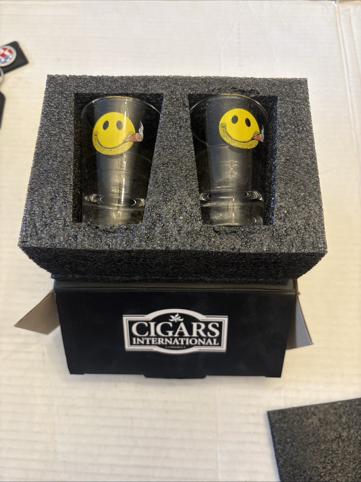 Cigars International shot glasses 2 NEW NIB