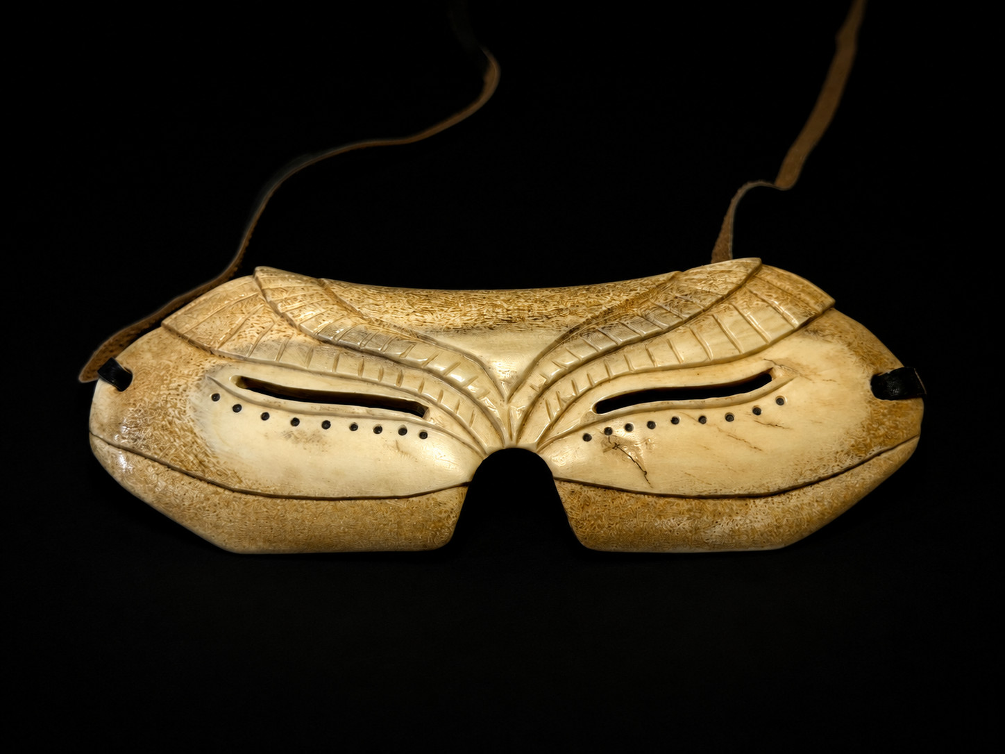 Eskimo Snow Goggles, Yupik Hand Carved Sunglasses, Inuit Style Goggles #3