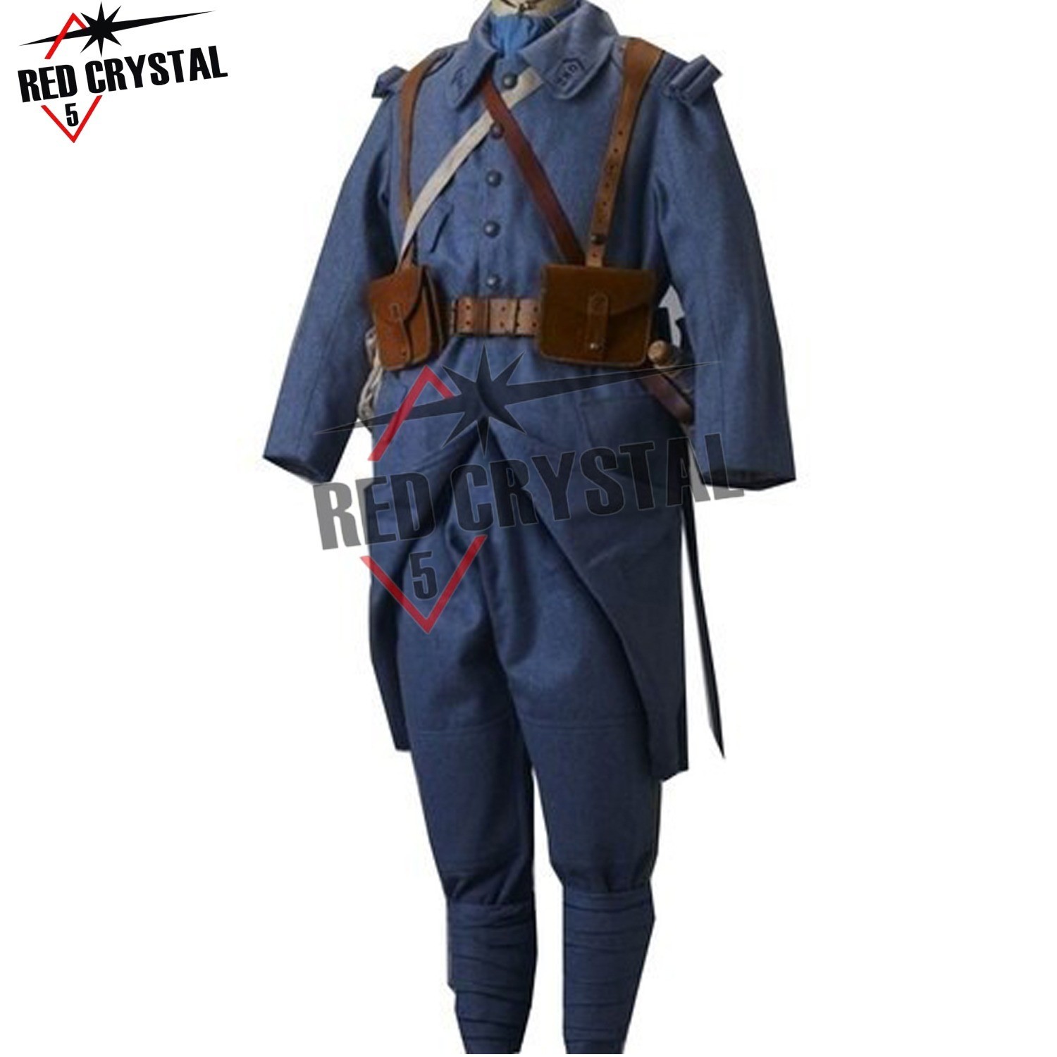 French Soldier 1916-18 Soldiers Reproduction Army Uniform Blue Wool Handmad Coat