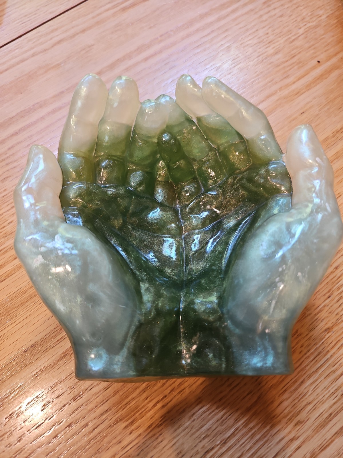 Vintage Green Iridescent Resin Hands Vintage Green Iridescent Resin Hands