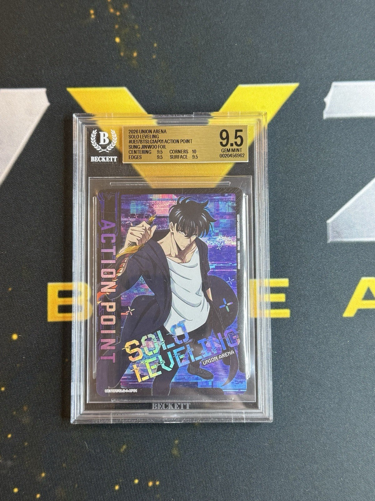 POP 2 2026 Union Arena Solo Leveling Action Point #SLG-1-AP01 UE17BT BGS 9.5