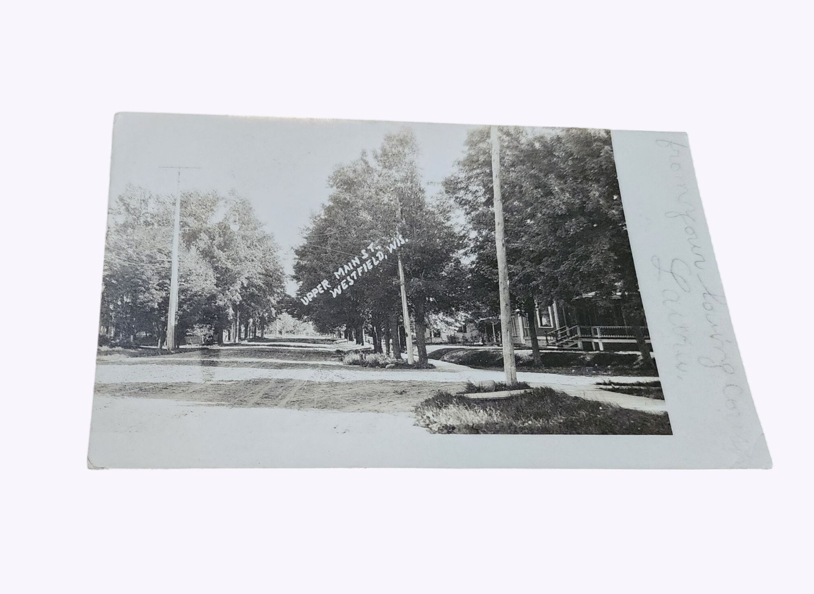 Antique Black & White Photo Postcard 1907 Westfield Wis RPPC Street Scene