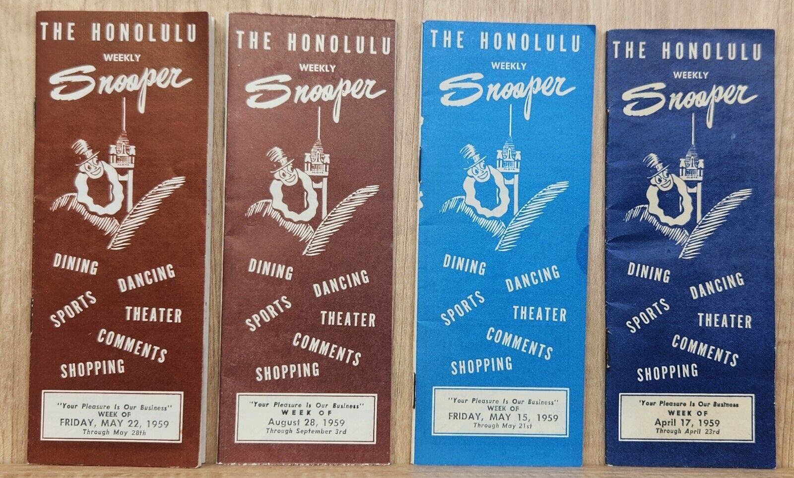 The Honolulu Weekly Snooper 1959 Vintage Travel Brochure Lot (4)