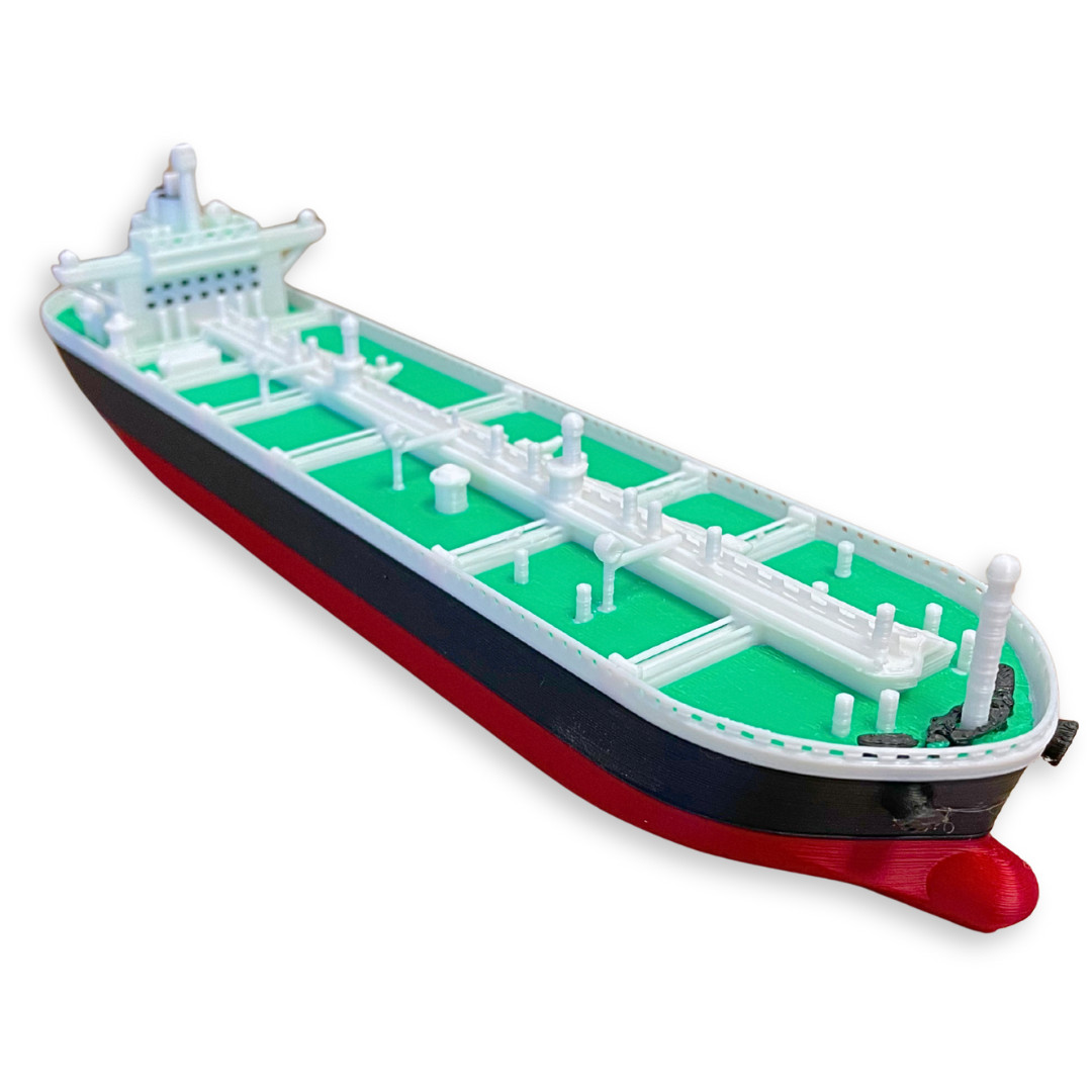 Modern Oil Tanker Ship Model - 12 Inch Commercial Vessel Replica Marine Tanker