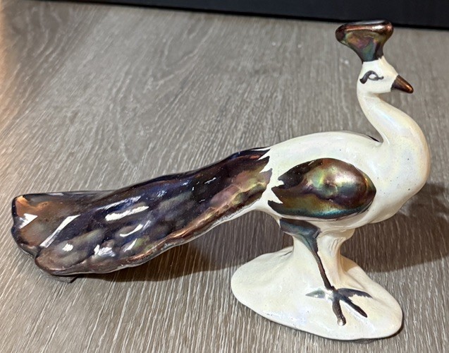 Vintage Ceramic Peacock Figurine ~ Lusterware Hollywood Regency MCM Vintage Ceramic Peacock Figurine ~ Lusterware Hollywood Regency MCM
