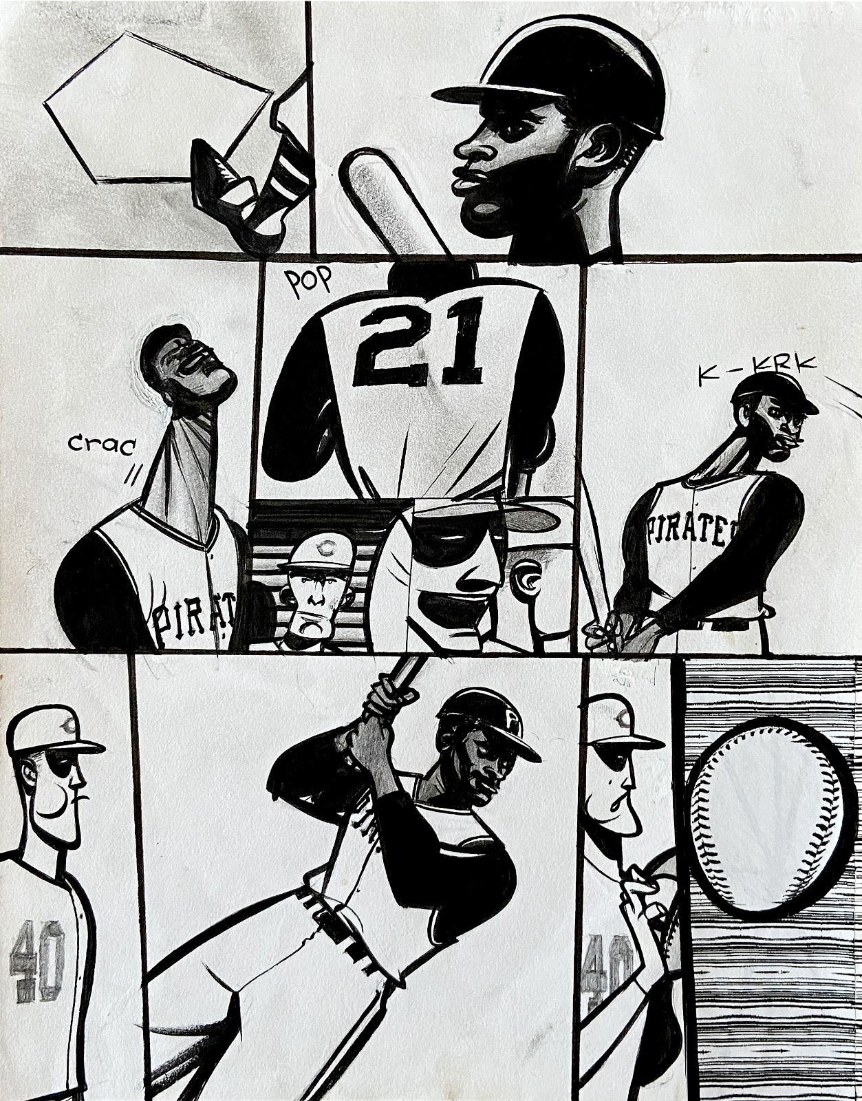 ROBERTO CLEMENTE Biography “21” Page 119 • Original Graphic Novel Art