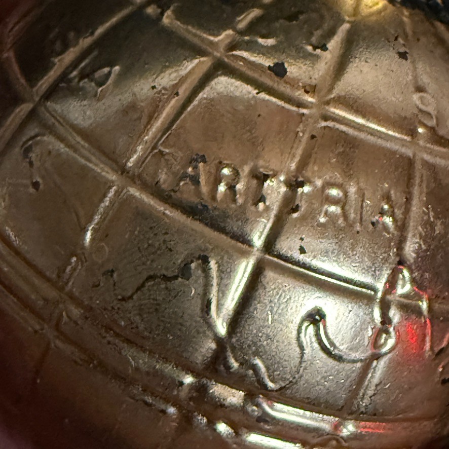 Vintage Avon Tartaria Globe Tribute After Shave Bottle Old World Map Decanter
