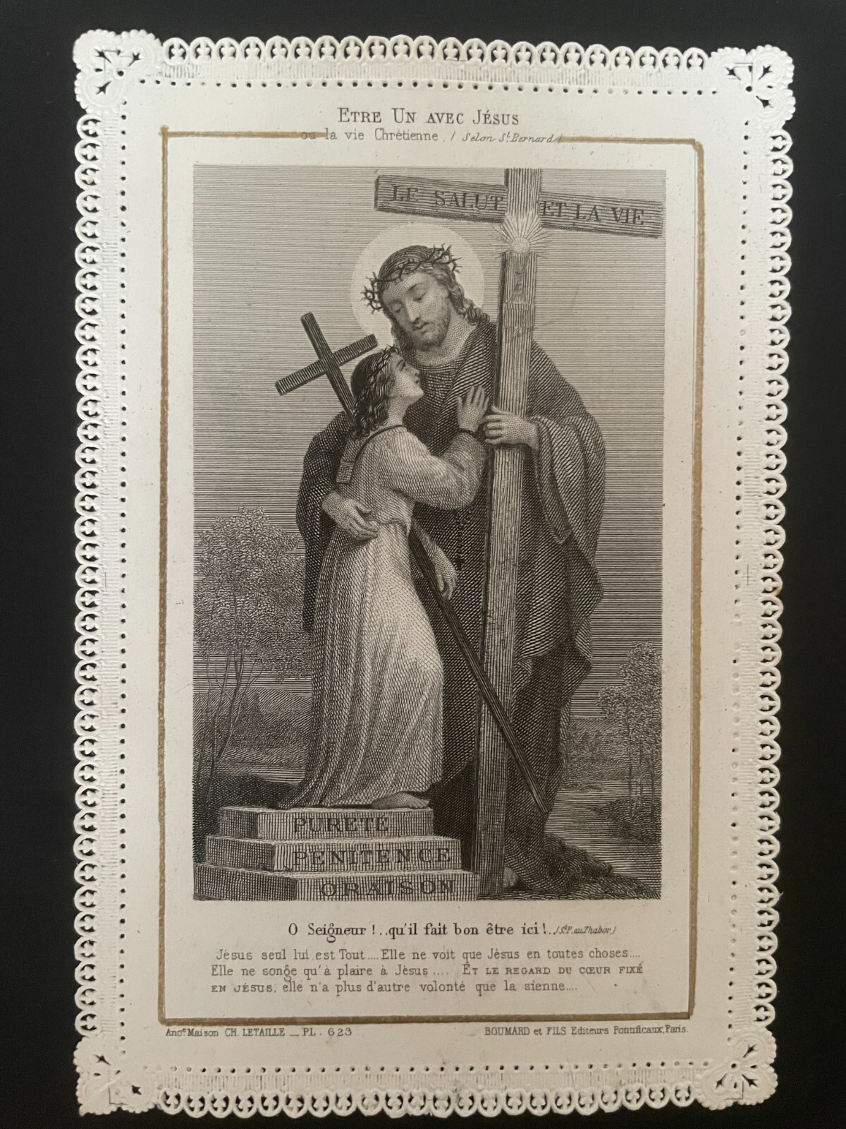 holy card santino merlettato canivet LETAILLE PL. 623  JESUS.