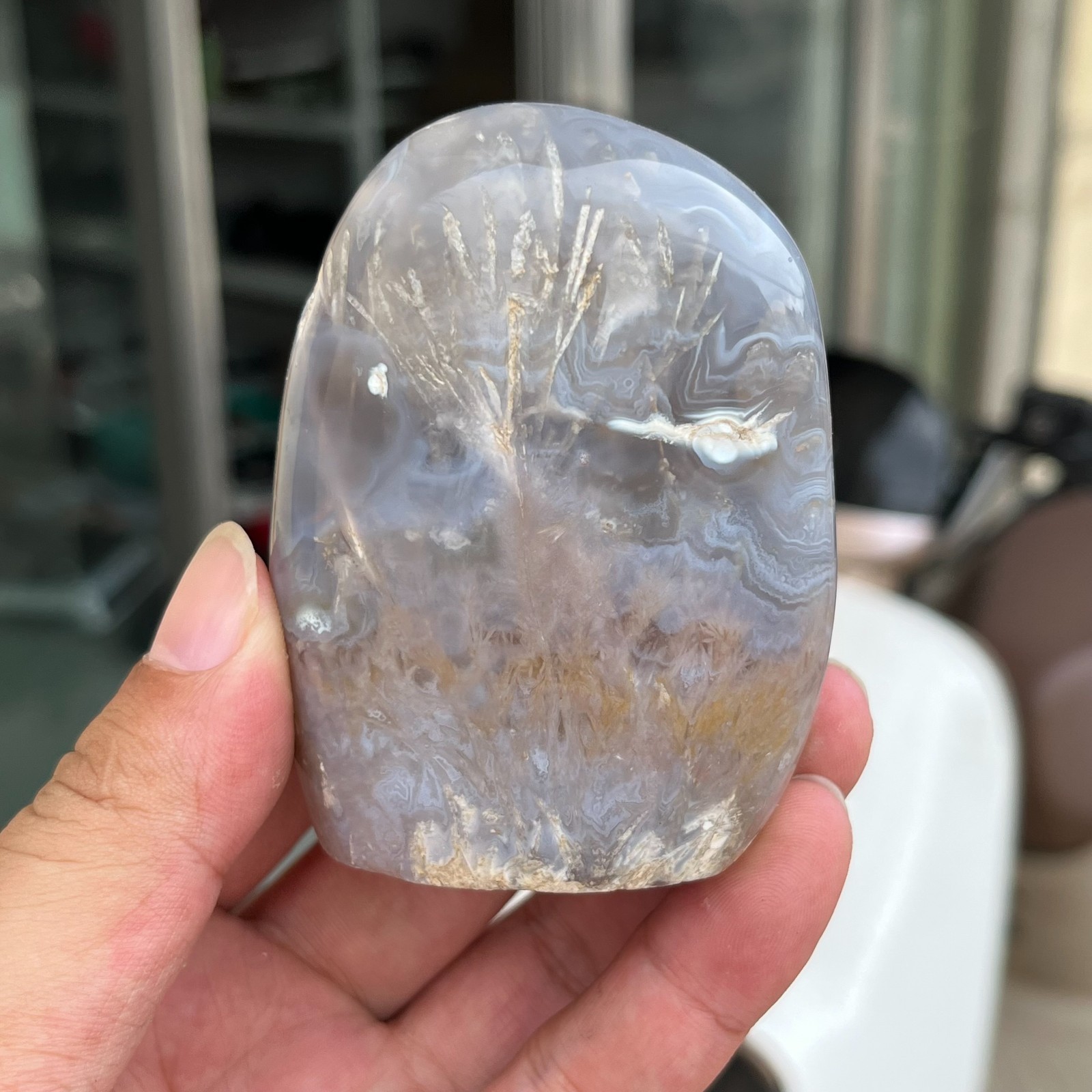 320g Natural Madagascar Colourful Agate Polished Stone Crystal Mineral Specimen