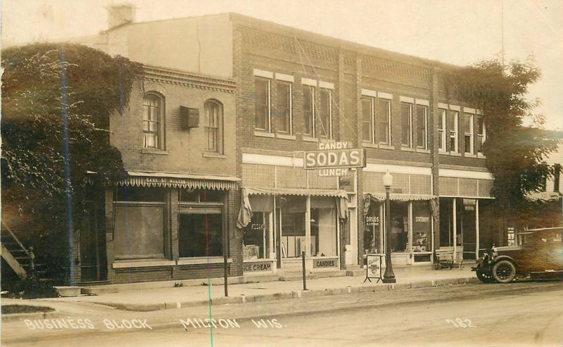 Wisconsin Milton Business Block #782 RPPC Photo Postcard 22-4537 Wisconsin Milton Business Block #782 RPPC Photo Postcard 22-4537