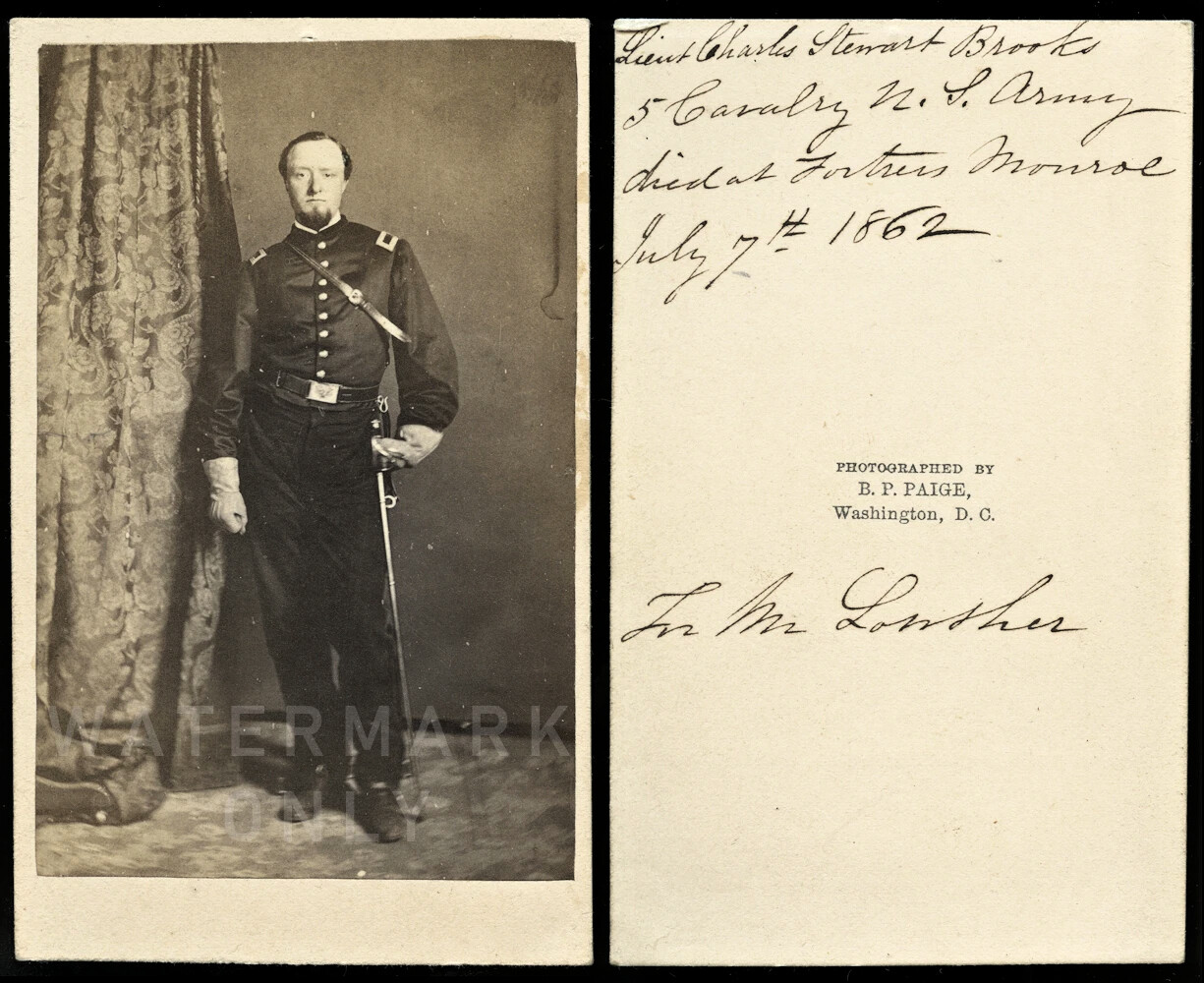 Died at Fort Monroe Civil War Soldier ID'd 5th Cavalry 1860s Photo POW Rare CDV