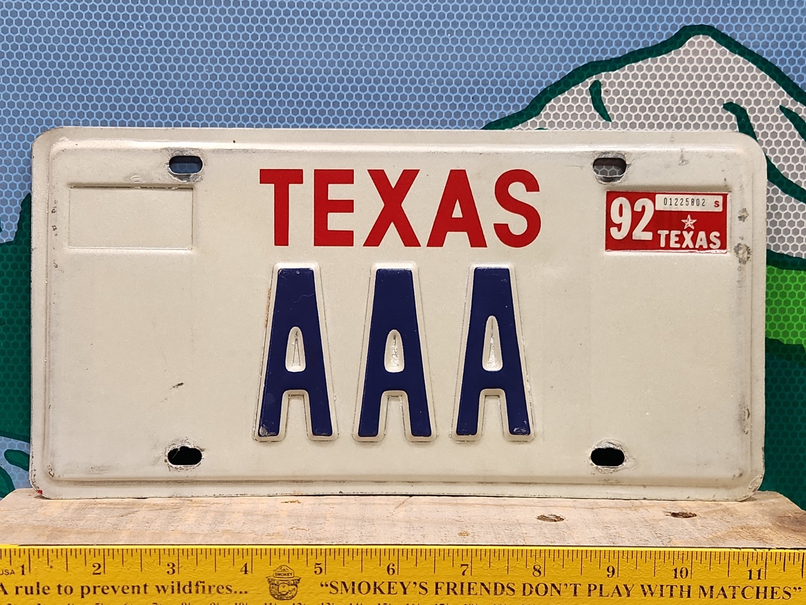 1992 Texas Vanity License Plate AAA American Automobile Association Auto Club