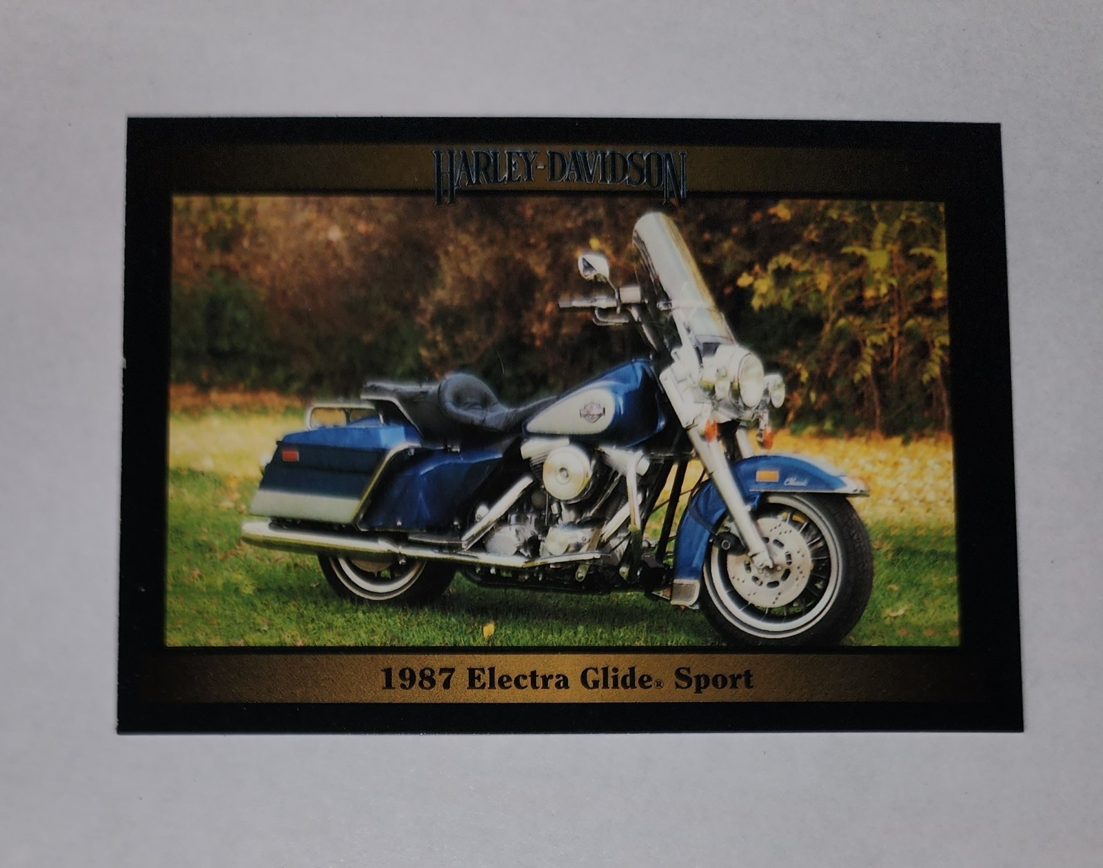 Harley Davidson Electra Glide Motorcycle Bike Picture Card Vintage Original    