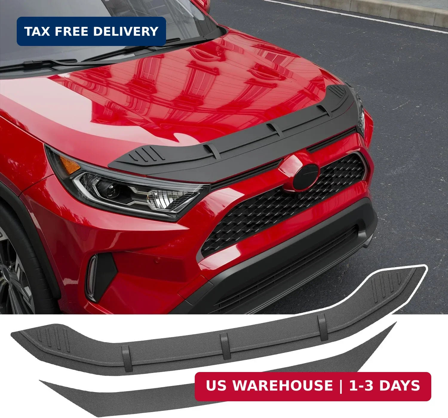 2PCS Hood Protector Compatible with 2019-2025 Toyota RAV4 Deflector (Not for 202