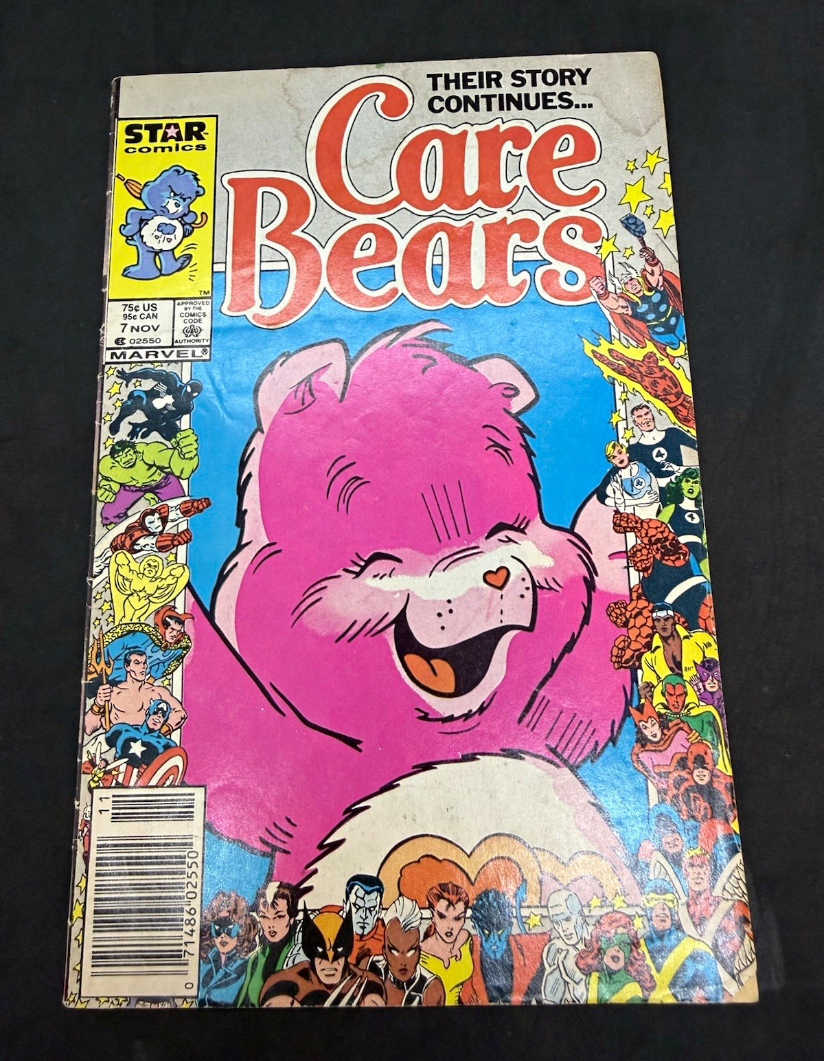 Care Bears #7 NEWSSTAND 1986 Marvel Star Comics 25th Anniversary Border Cover