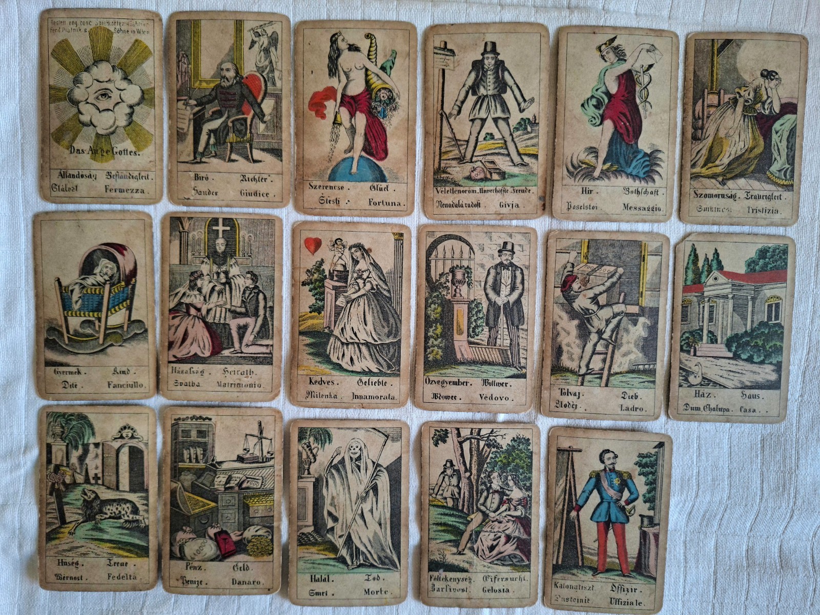 Piatnik Antique Gypsy Fortune Telling Cards Oracle Tarot Austro-Hungarian Empire