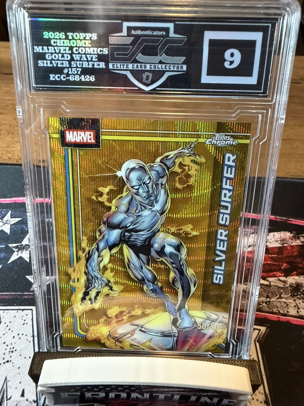2026 Topps Chrome Marvel - Silver Surfer Gold Wave ECC 9 #157 50/50 BOOKEND