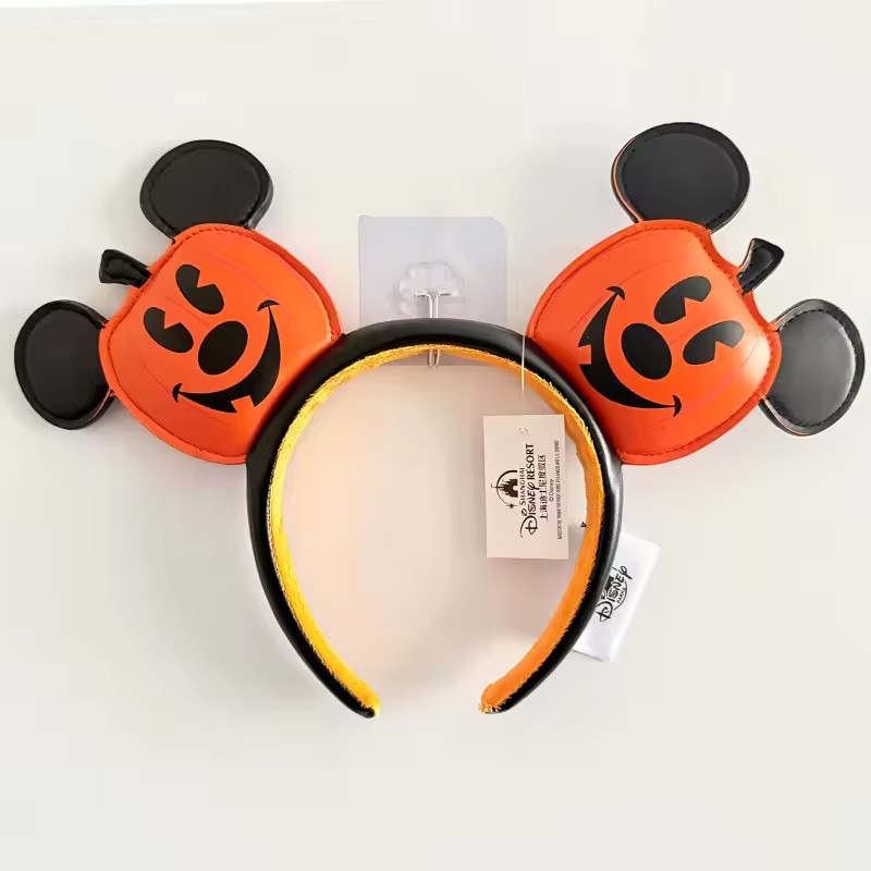 Disney Parks Minnie Ears Halloween Pumpkin Ears Jack O' Lantern Headband NWT