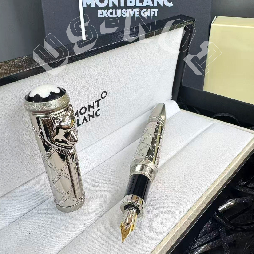 New Montblanc Rudyard Kipling Wolf Head Limited Edition Luxury Fountain Pen Set