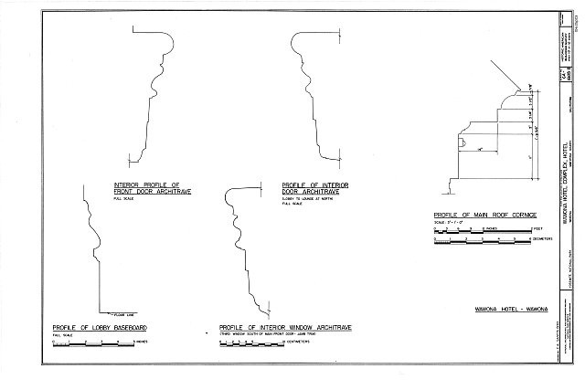 Wawona Hotel Wawona California 1900s HABS architectural profile sheet
