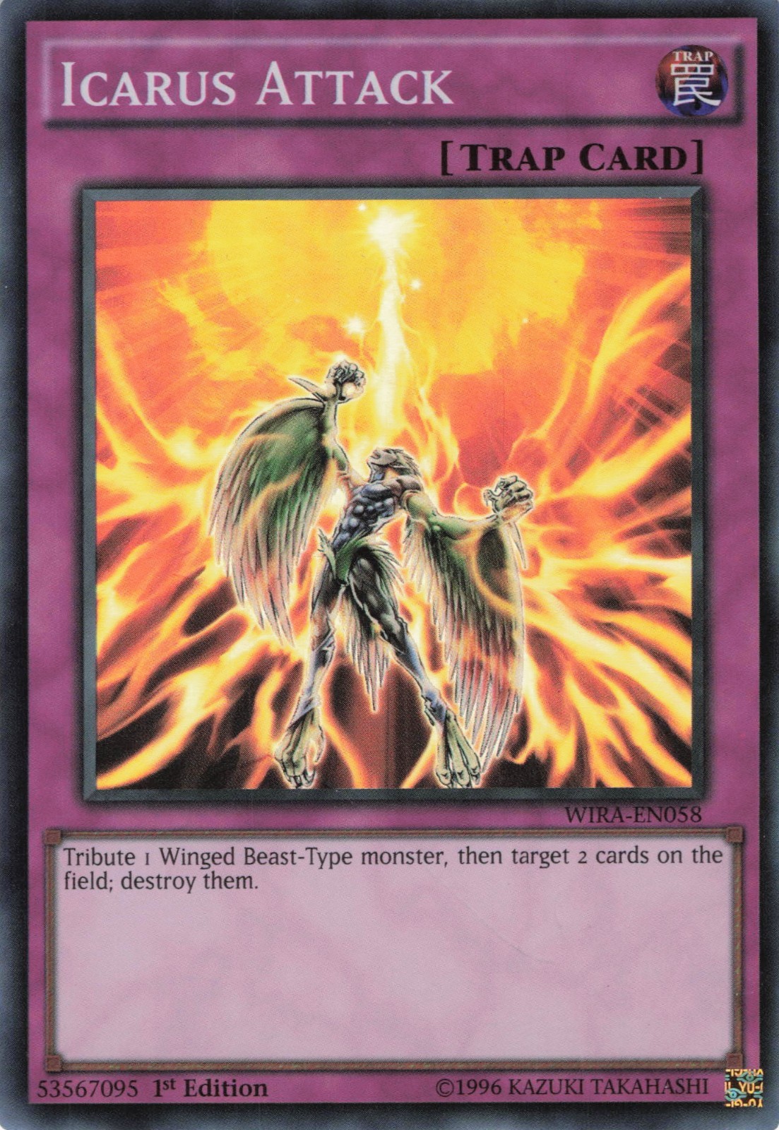 Yugioh Icarus Attack WIRA-EN058 Super Rare 1st Edition LP