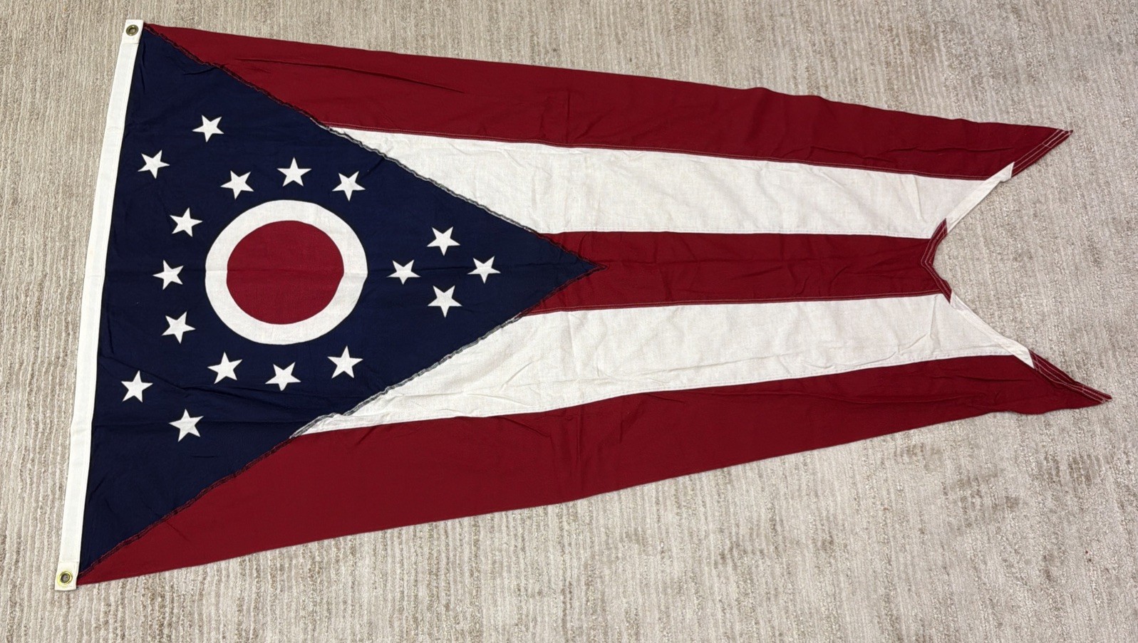 Vintage Paramount Flag Co Ohio State Burgee Flag 3x5 Ajax 100% Cotton Canvas