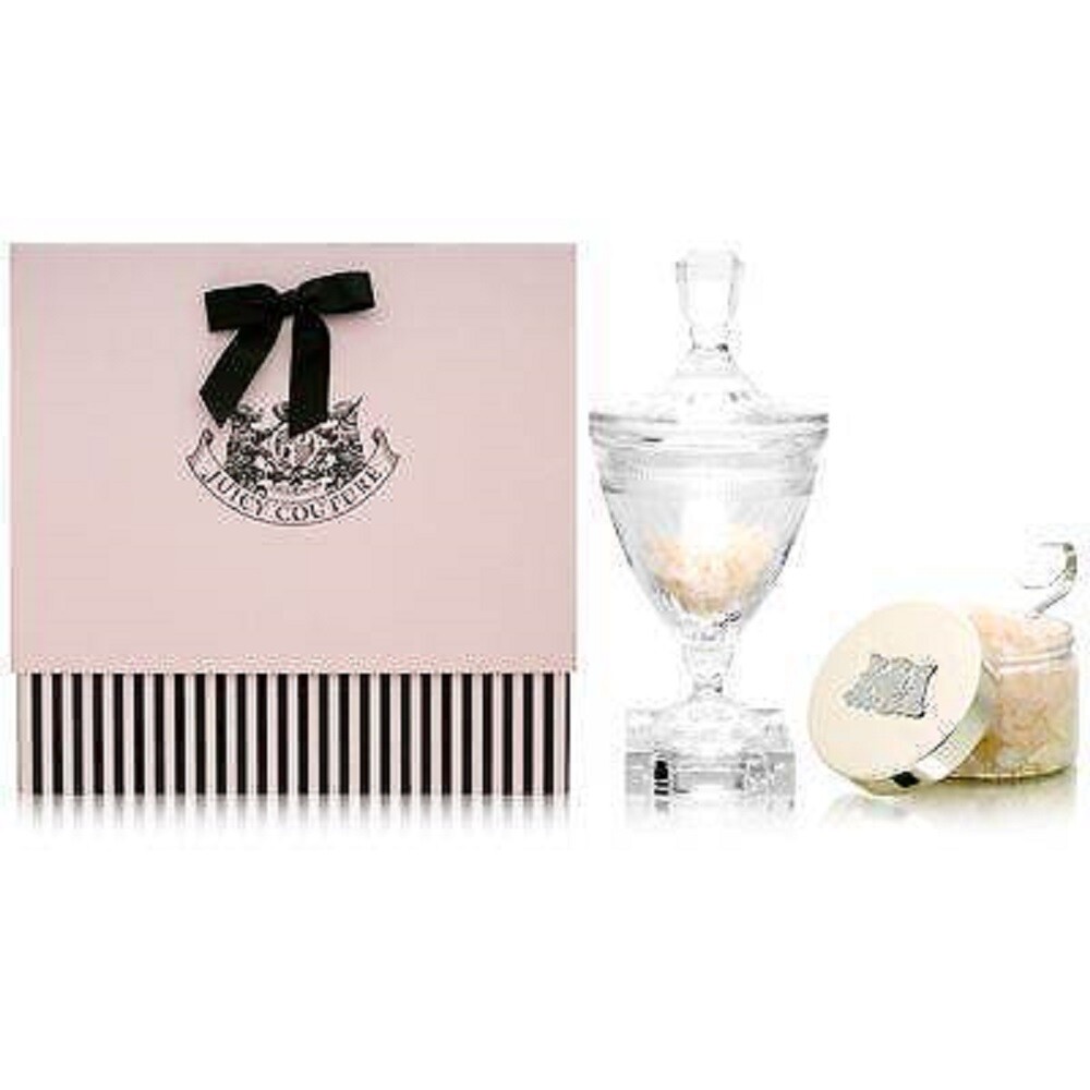 JUICY COUTURE BATH SALT 10.5 OZ + CRYSTAL GOBLET LIMITED NUMBERED EDITION